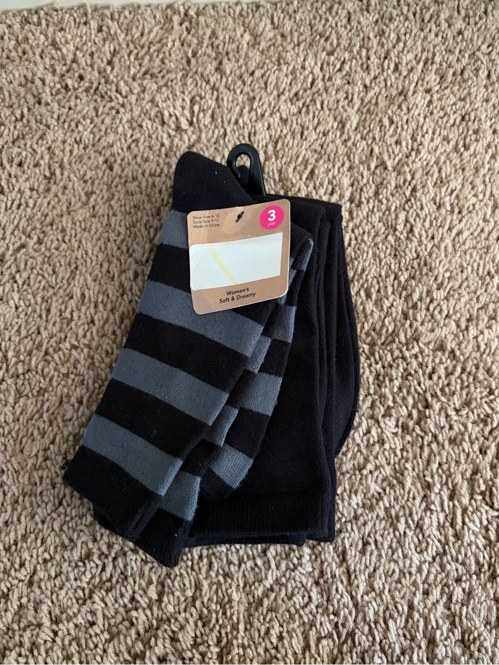 NWT K. Bell Women's Crew Socks 3 Pairs